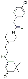 3-(2-(4-(2-(4-CHLOROPHENYL)ACETYL)PIPERAZIN-1-YL)ETHYLAMINO)-5,5-DIMETHYLCYCLOHEX-2-ENONE 结构式