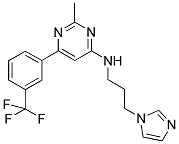 N-[3-(1H-IMIDAZOL-1-YL)PROPYL]-2-METHYL-6-[3-(TRIFLUOROMETHYL)PHENYL]PYRIMIDIN-4-AMINE 结构式