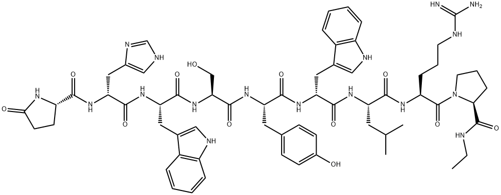 (DES-GLY10,D-HIS2,D-TRP6,PRO-NHET9)-LHRH 结构式
