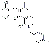 N-(2-CHLOROBENZYL)-N-ISOPROPYL-1-(4-CHLOROBENZYL)-2-PYRIDONE-3-CARBOXAMIDE 结构式