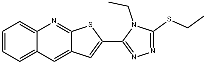 2-[4-ETHYL-5-(ETHYLSULFANYL)-4H-1,2,4-TRIAZOL-3-YL]THIENO[2,3-B]QUINOLINE 结构式