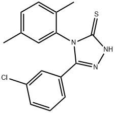 5-(3-CHLORO-PHENYL)-4-(2,5-DIMETHYL-PHENYL)-4H-[1,2,4]TRIAZOLE-3-THIOL 结构式