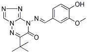 6-TERT-BUTYL-8-{[(1E)-(4-HYDROXY-3-METHOXYPHENYL)METHYLENE]AMINO}[1,2,4]TRIAZOLO[4,3-B][1,2,4]TRIAZIN-7(8H)-ONE 结构式