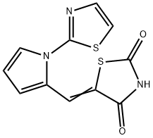 5-((Z)-[1-(1,3-THIAZOL-2-YL)-1H-PYRROL-2-YL]METHYLIDENE)-1,3-THIAZOLANE-2,4-DIONE 结构式