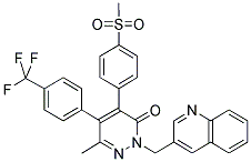 4-(4-METHANESULFONYL-PHENYL)-6-METHYL-2-QUINOLIN-3-YLMETHYL-5-(4-TRIFLUOROMETHYL-PHENYL)-2H-PYRIDAZIN-3-ONE 结构式