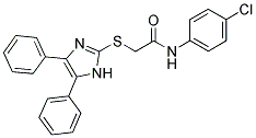 N-(4-CHLOROPHENYL)-2-[(4,5-DIPHENYL-1H-IMIDAZOL-2-YL)THIO]ACETAMIDE 结构式