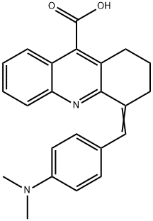 4-{[4-(二甲氨基)苯基]亚甲基}-1,2,3,4-四氢吖啶-9-羧酸 结构式