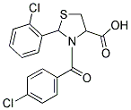 3-(4-CHLORO-BENZOYL)-2-(2-CHLORO-PHENYL)-THIAZOLIDINE-4-CARBOXYLIC ACID 结构式