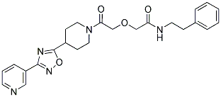 2-[2-OXO-2-(4-(3-(PYRIDIN-3-YL)-1,2,4-OXADIAZOL-5-YL)PIPERIDIN-1-YL)ETHOXY]-N-(2-PHENYLETHYL)ACETAMIDE 结构式