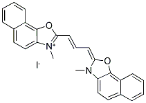 3,3'-DIMETHYL-ALPHA-NAPHTHOXACARBOCYANINE IODIDE 结构式