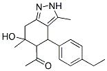 1-[4-(4-ETHYLPHENYL)-6-HYDROXY-3,6-DIMETHYL-4,5,6,7-TETRAHYDRO-2H-INDAZOL-5-YL]ETHANONE 结构式
