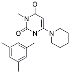 1-(3,5-DIMETHYLBENZYL)-3-METHYL-6-PIPERIDIN-1-YLPYRIMIDINE-2,4(1H,3H)-DIONE 结构式