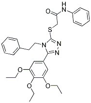 2-(4-PHENETHYL-5-(3,4,5-TRIETHOXYPHENYL)-4H-1,2,4-TRIAZOL-3-YLTHIO)-N-PHENYLACETAMIDE 结构式