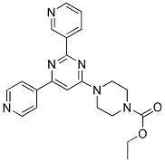 4-(6-PYRIDIN-4-YL-2-PYRIDIN-3-YL-PYRIMIDIN-4-YL)-PIPERAZINE-1-CARBOXYLIC ACID ETHYL ESTER 结构式