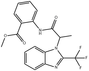 METHYL 2-((2-[2-(TRIFLUOROMETHYL)-1H-1,3-BENZIMIDAZOL-1-YL]PROPANOYL)AMINO)BENZENECARBOXYLATE 结构式