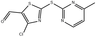 4-CHLORO-2-(4-METHYLPYRIMIDINYL-2-THIO)-5-THIAZOLECARBOXALDEHYDE 结构式