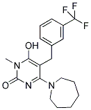 4-Azepan-1-yl-6-hydroxy-1-methyl-5-[3-(trifluoromethyl)benzyl]pyrimidin-2(1H)-one 结构式