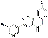 6-(5-Bromopyridin-3-yl)-N-(4-chlorobenzyl)-2-methylpyrimidin-4-amine 结构式