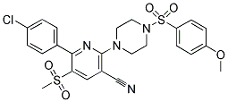 1-[6-(4-CHLOROPHENYL)-3-CYANO-5-(METHYLSULFONYL)PYRIDIN-2-YL]-4-((4-METHOXYPHENYL)SULFONYL)PIPERAZINE 结构式