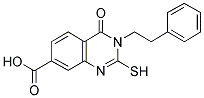 2-MERCAPTO-4-OXO-3-(2-PHENYLETHYL)-3,4-DIHYDROQUINAZOLINE-7-CARBOXYLIC ACID 结构式