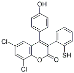 6,8-DICHLORO-4-(4'-HYDROXYPHENYL)-3-(2-THIOPHENYL)COUMARIN 结构式