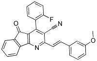 4-(2-FLUOROPHENYL)-2-[(E)-2-(3-METHOXYPHENYL)ETHENYL]-5-OXO-5H-INDENO[1,2-B]PYRIDINE-3-CARBONITRILE 结构式