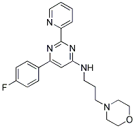 [6-(4-FLUORO-PHENYL)-2-PYRIDIN-2-YL-PYRIMIDIN-4-YL]-(3-MORPHOLIN-4-YL-PROPYL)-AMINE 结构式