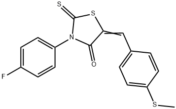 3-(4-FLUOROPHENYL)-5-([4-(METHYLSULFANYL)PHENYL]METHYLENE)-2-THIOXO-1,3-THIAZOLAN-4-ONE 结构式