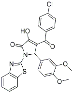 1-(BENZO[D]THIAZOL-2-YL)-4-(4-CHLOROBENZOYL)-5-(3,4-DIMETHOXYPHENYL)-3-HYDROXY-1H-PYRROL-2(5H)-ONE 结构式