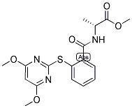 (2R)-2-[2-[(4,6-DIMETHOXYPYRIMIDIN-2-YL)THIO]BENZAMIDO]PROPANOIC ACID, METHYL ESTER 结构式