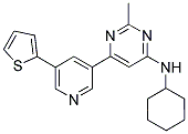 N-CYCLOHEXYL-2-METHYL-6-(5-THIEN-2-YLPYRIDIN-3-YL)PYRIMIDIN-4-AMINE 结构式