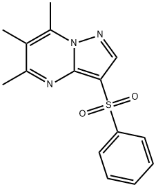 5,6,7-TRIMETHYL-3-(PHENYLSULFONYL)PYRAZOLO[1,5-A]PYRIMIDINE 结构式