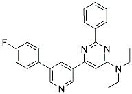 DIETHYL-(6-[5-(4-FLUORO-PHENYL)-PYRIDIN-3-YL]-2-PHENYL-PYRIMIDIN-4-YL)-AMINE 结构式