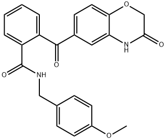 N-(4-METHOXYBENZYL)-2-[(3-OXO-3,4-DIHYDRO-2H-1,4-BENZOXAZIN-6-YL)CARBONYL]BENZENECARBOXAMIDE 结构式