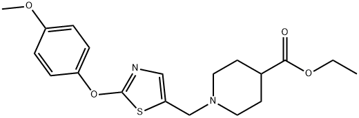 ETHYL 1-([2-(4-METHOXYPHENOXY)-1,3-THIAZOL-5-YL]METHYL)-4-PIPERIDINECARBOXYLATE 结构式