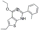 ETHYL 2-(2-METHYLPHENYLCARBAMIDO)-5-ETHYL-THIOPHENE-3-CARBOXYLATE 结构式