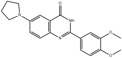 2-(3,4-DIMETHOXYPHENYL)-6-(1-PYRROLIDINYL)-4(3H)-QUINAZOLINONE 结构式