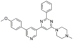 4-[5-(4-METHOXY-PHENYL)-PYRIDIN-3-YL]-6-(4-METHYL-PIPERAZIN-1-YL)-2-PHENYL-PYRIMIDINE 结构式