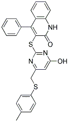 3-(4-HYDROXY-6-(P-TOLYLTHIOMETHYL)PYRIMIDIN-2-YLTHIO)-4-PHENYLQUINOLIN-2(1H)-ONE 结构式