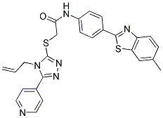 2-(4-ALLYL-5-(PYRIDIN-4-YL)-4H-1,2,4-TRIAZOL-3-YLTHIO)-N-(4-(6-METHYLBENZO[D]THIAZOL-2-YL)PHENYL)ACETAMIDE 结构式