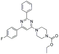 4-[6-(4-FLUORO-PHENYL)-2-PHENYL-PYRIMIDIN-4-YL]-PIPERAZINE-1-CARBOXYLIC ACID ETHYL ESTER 结构式