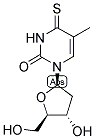 1-(2-脱氧-4-硫代-ALPHA-D-赤式-呋喃戊糖基)-5-甲基-2,4(1H,3H)-嘧啶二酮 结构式