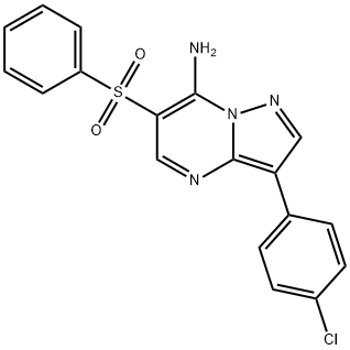 3-(4-CHLOROPHENYL)-6-(PHENYLSULFONYL)PYRAZOLO[1,5-A]PYRIMIDIN-7-AMINE 结构式