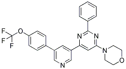 4-(2-PHENYL-6-[5-(4-TRIFLUOROMETHOXY-PHENYL)-PYRIDIN-3-YL]-PYRIMIDIN-4-YL)-MORPHOLINE 结构式