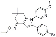 2-(4-BROMOPHENYL)-6,6-DIMETHYL-1-(5-(2-METHOXYPYRIDYL))(5,6,7-TRIHYDROINDOL)-4-O-ETHYLOXIME 结构式