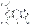 5-(3,5-Bis-difluoromethyl-pyrazol-1-ylmethyl)-4-ethyl-4H-[1,2,4]triazole-3-thiol 结构式