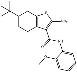 2-氨基-6-叔丁基-N-(2-甲氧苯基)-4,5,6,7-四氢苯并噻吩-3-甲酰胺 结构式