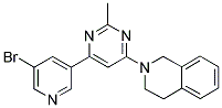 2-[6-(5-BROMOPYRIDIN-3-YL)-2-METHYLPYRIMIDIN-4-YL]-1,2,3,4-TETRAHYDROISOQUINOLINE 结构式