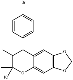 8-(4-BROMOPHENYL)-6,7-DIMETHYL-7,8-DIHYDRO-6H-[1,3]DIOXOLO[4,5-G]CHROMEN-6-OL 结构式