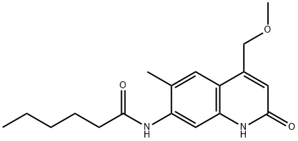 N-[4-(METHOXYMETHYL)-6-METHYL-2-OXO-1,2-DIHYDRO-7-QUINOLINYL]HEXANAMIDE 结构式